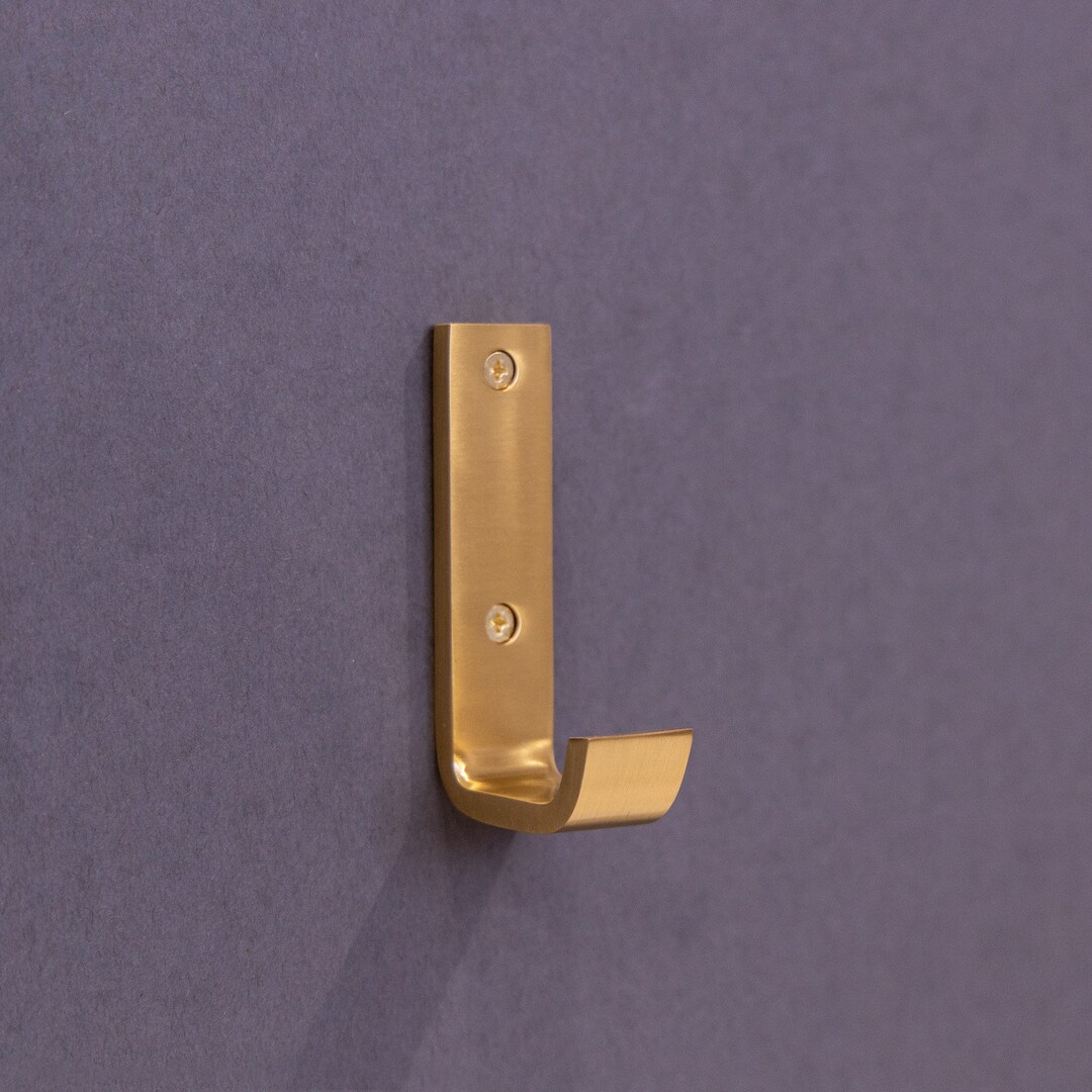 Leon Mid Century Modern Brass Wall Hook - Etsy