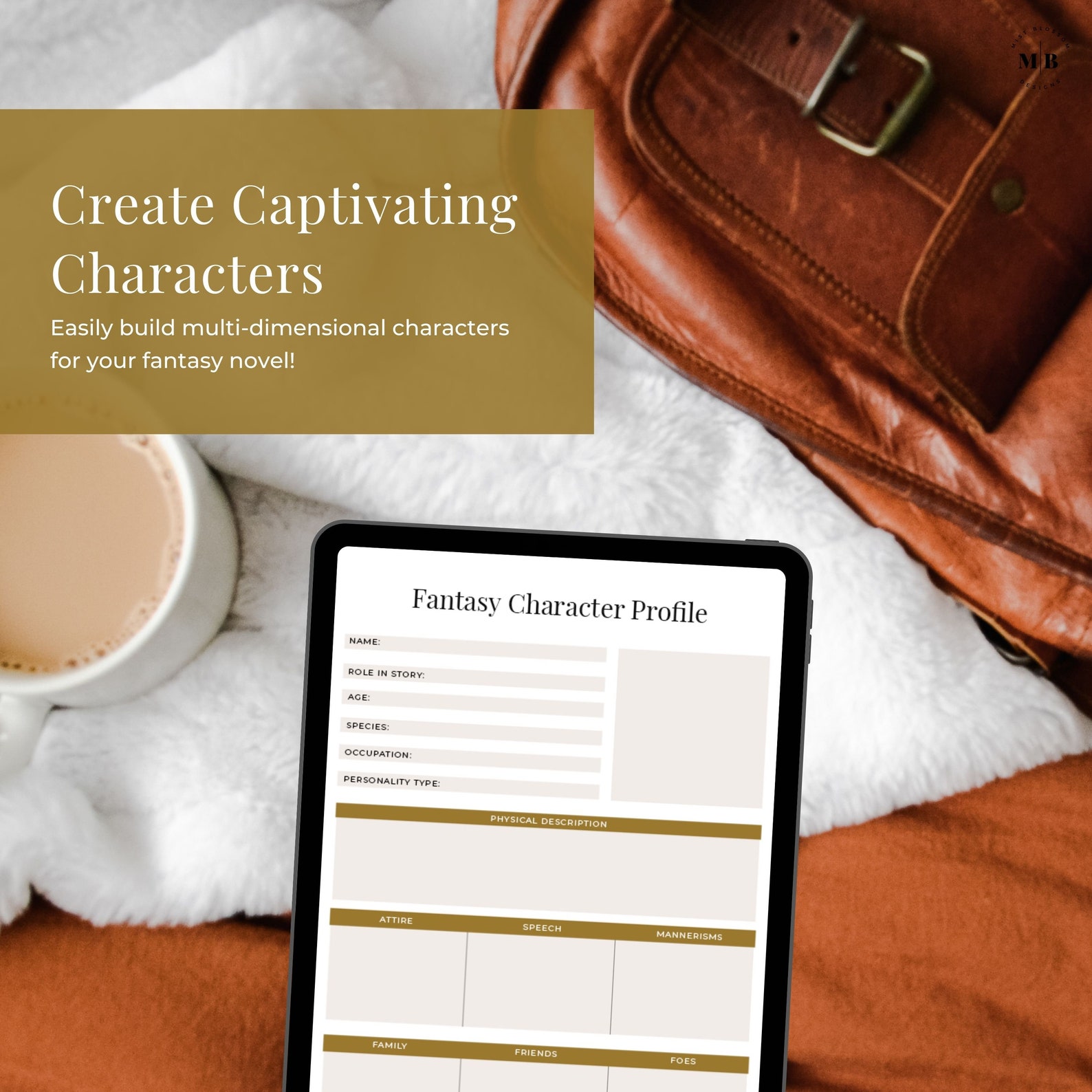 Fantasy Character Profile Template, Editable and Printable Character Fantasy Character Profile Template, Editable and Printable Character