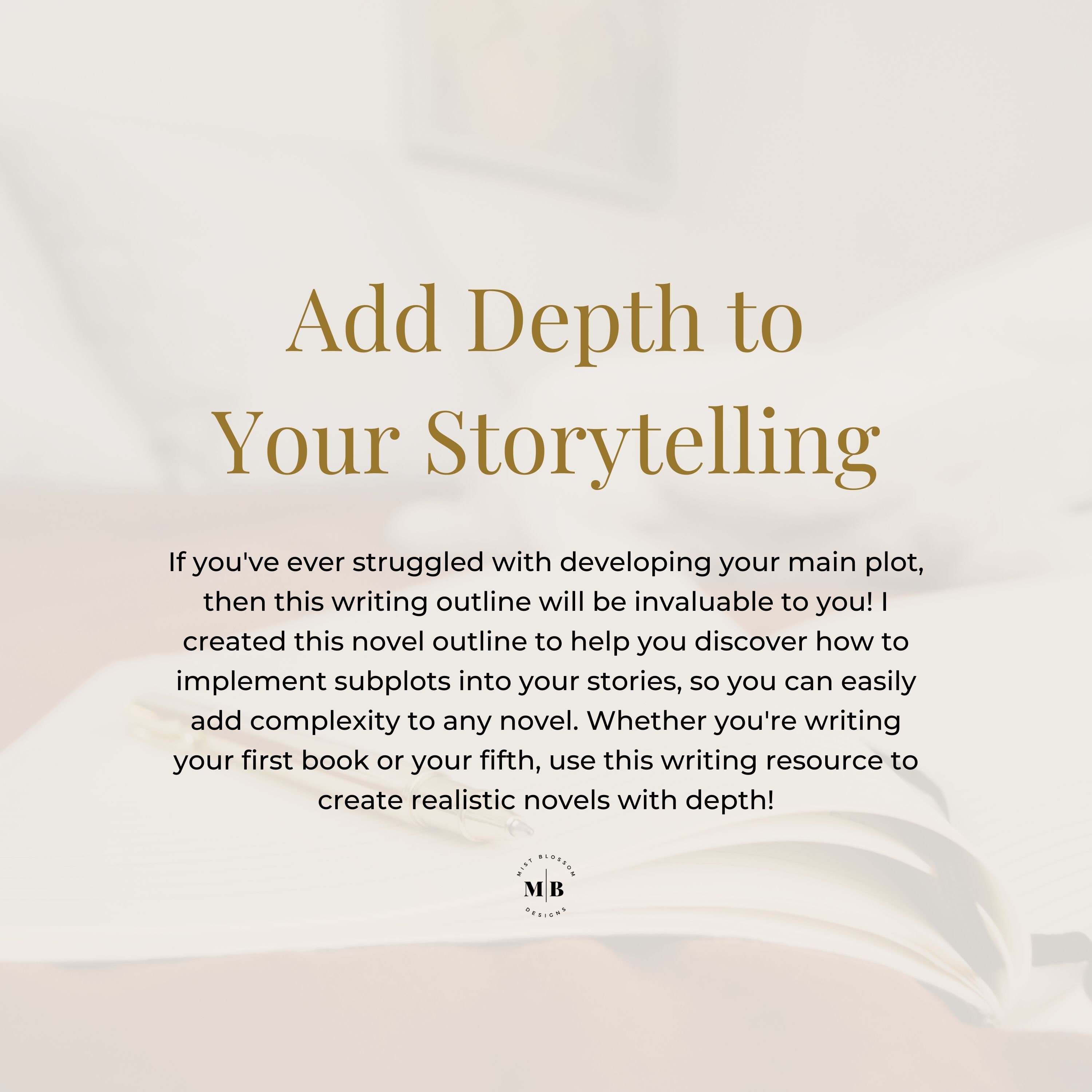 Subplot Outline Novel Template Writing Planner Novel - Etsy