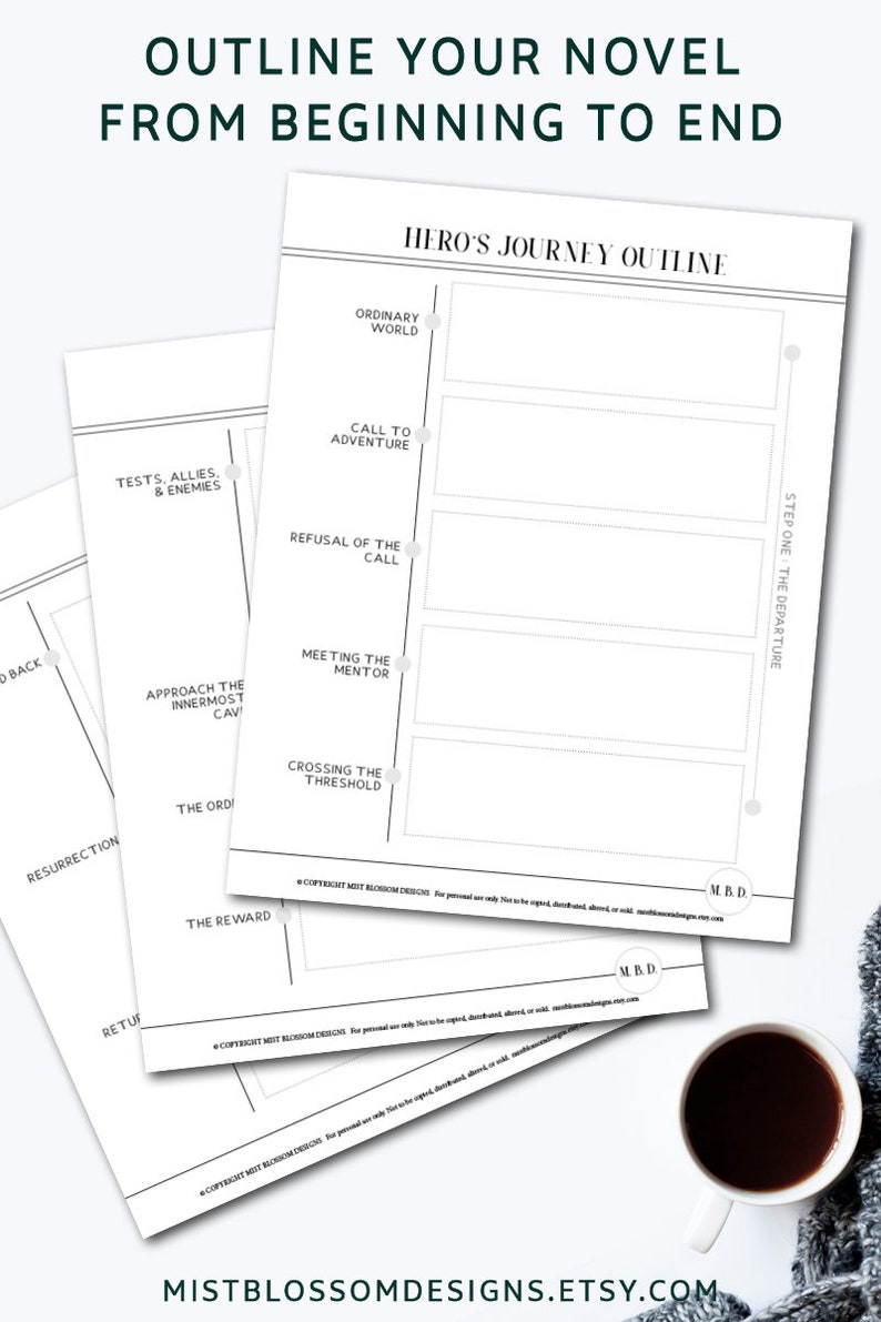 Hero's Journey Outline Writing Outline Book Outline Etsy Hero's Journey Outline Writing Outline Book Outline Etsy