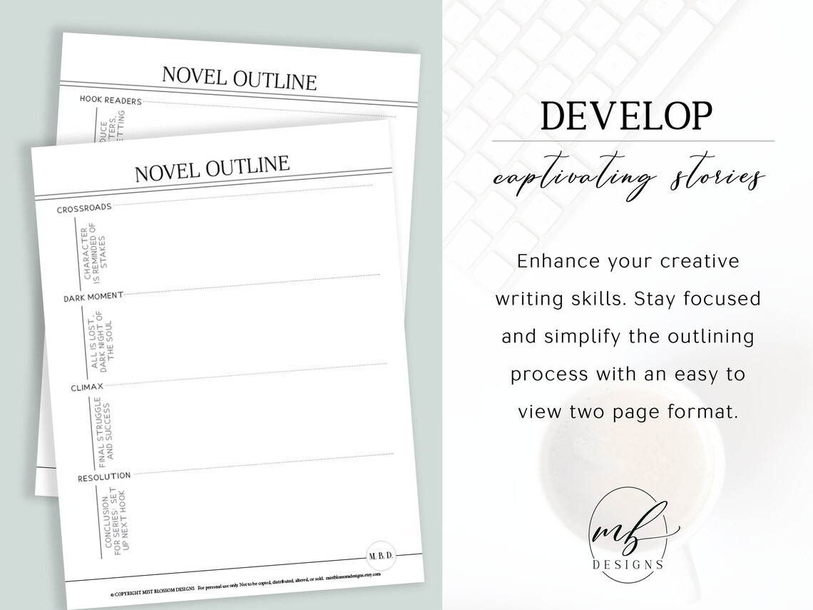 Novel Writing Outline Writing Template Writing Planner | Etsy