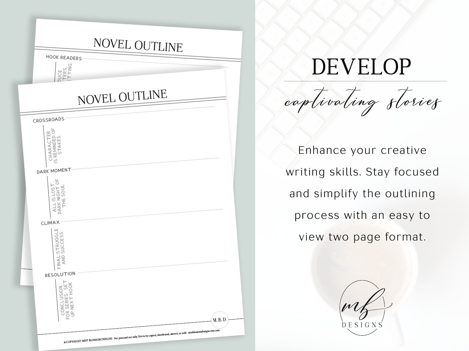 Novel Writing Outline Writing Template Writing Planner | Etsy