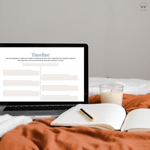 Novel Timeline, Book Outline, Writing Timeline, Digital Novel Template, Editable Writing ...