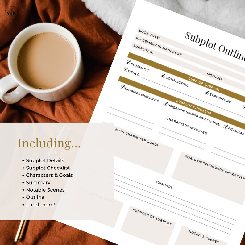 Subplot Outline Novel Template Writing Planner Novel - Etsy