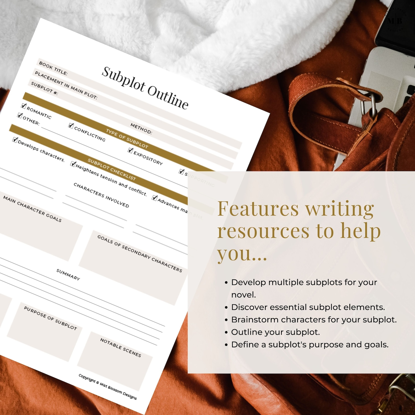 Subplot Outline Novel Template Writing Planner Novel - Etsy