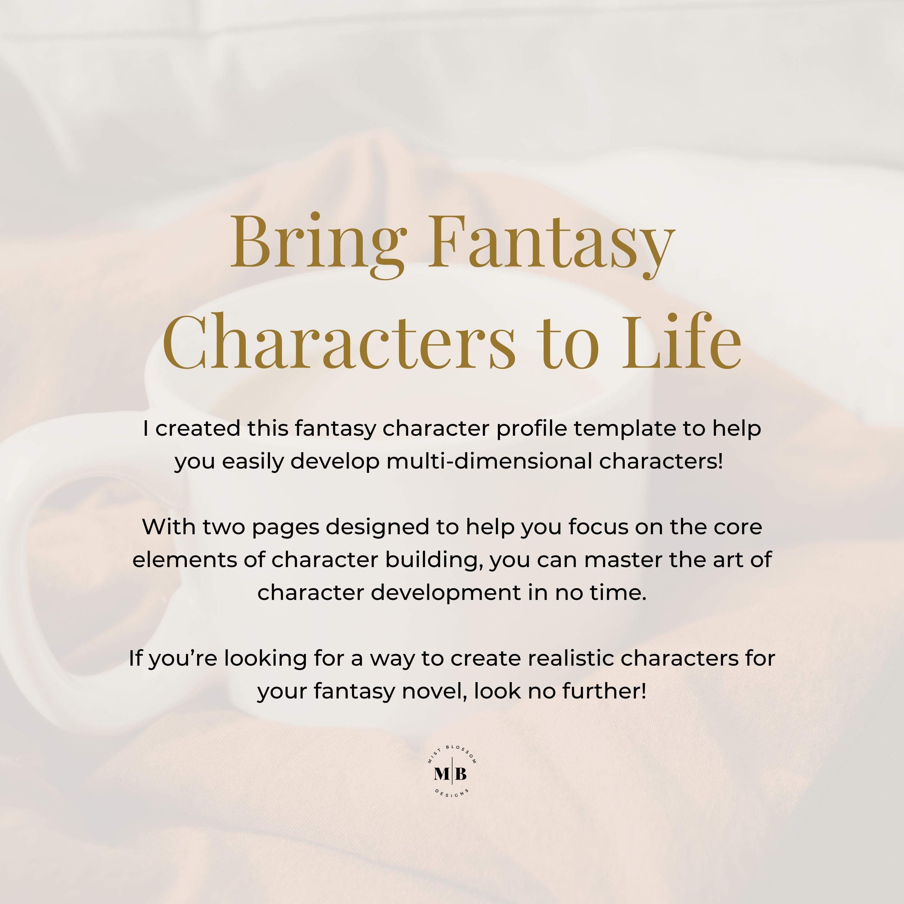 Fantasy Character Profile Template, Editable and Printable Character Fantasy Character Profile Template, Editable and Printable Character