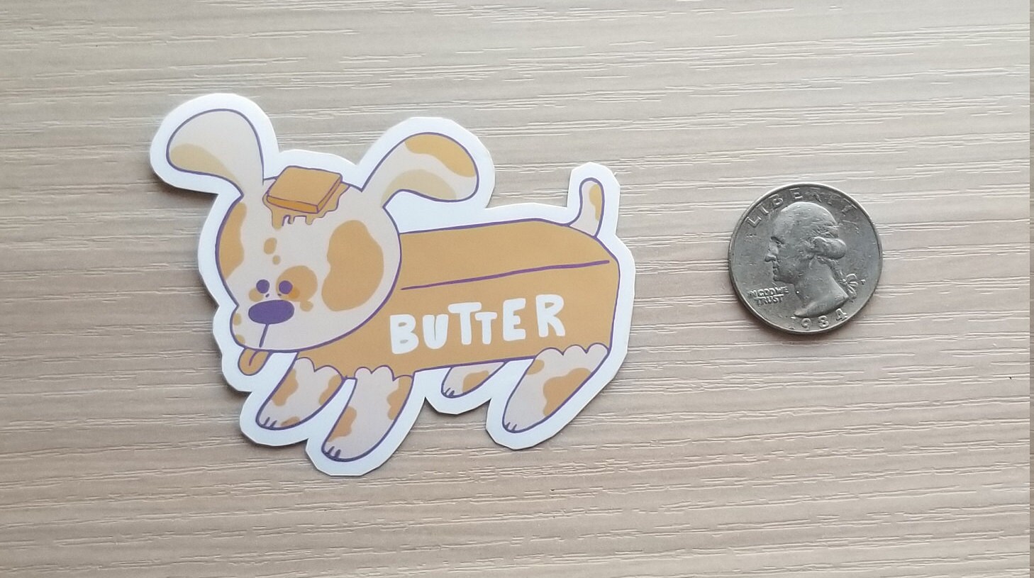 Butter Dog Sticker Etsy
