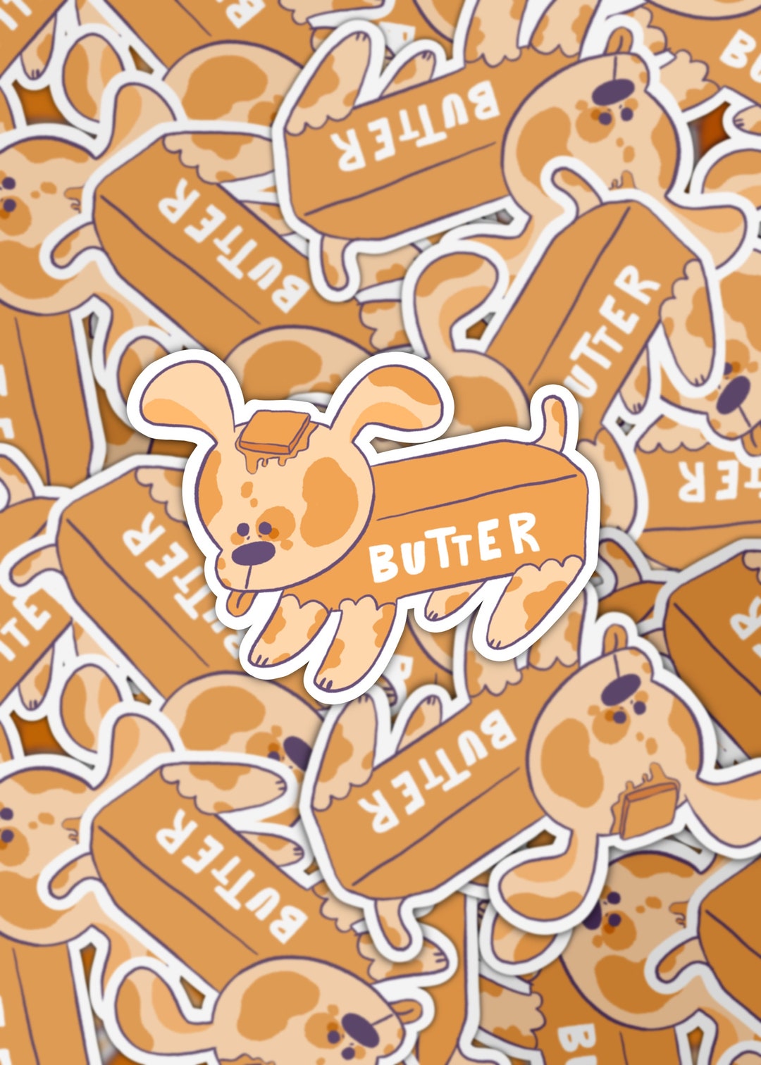 Butter Dog Sticker Etsy