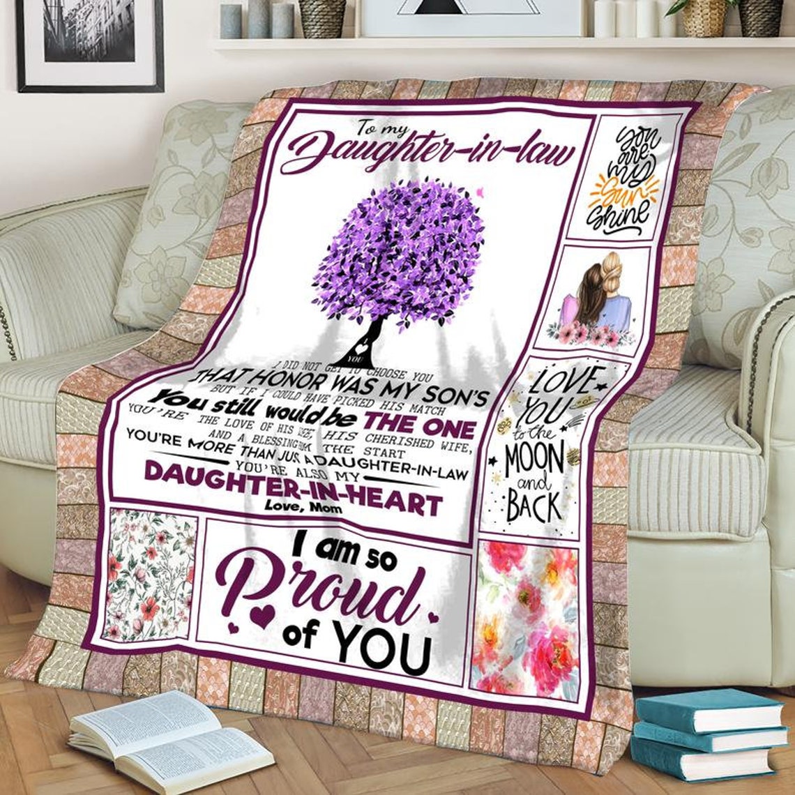 Daughter In Law Blanket All size Fleece Sherpa Woven Gift Etsy