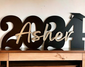 Graduation 2024 Wood Sign with Name, Wood Graduation sign, Grad party photo prop, Senior Graduation Keepsake