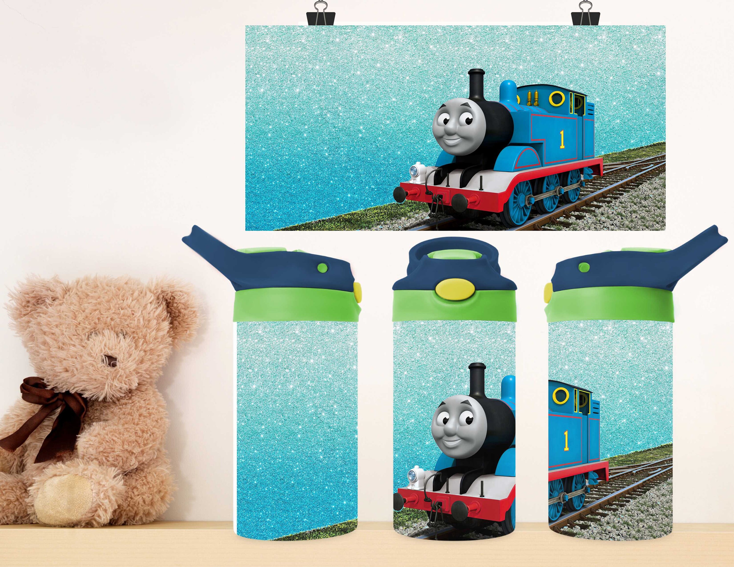 personalized train water bottle • christmas gift • school lunch water  bottle • choo choo train birthday gift