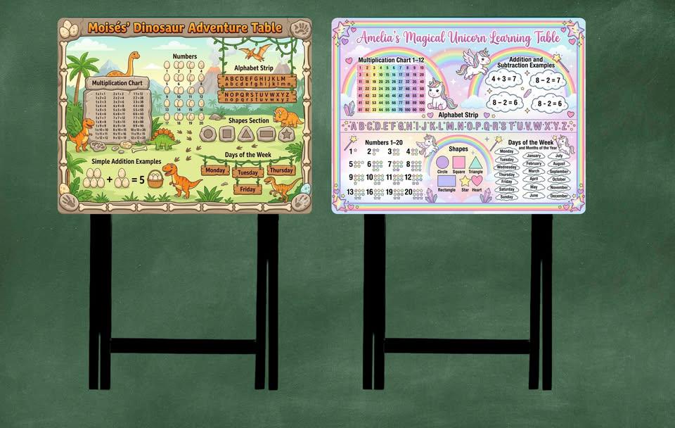 Personalized Kids Learning Table | Custom Name Activity TV Tray ...