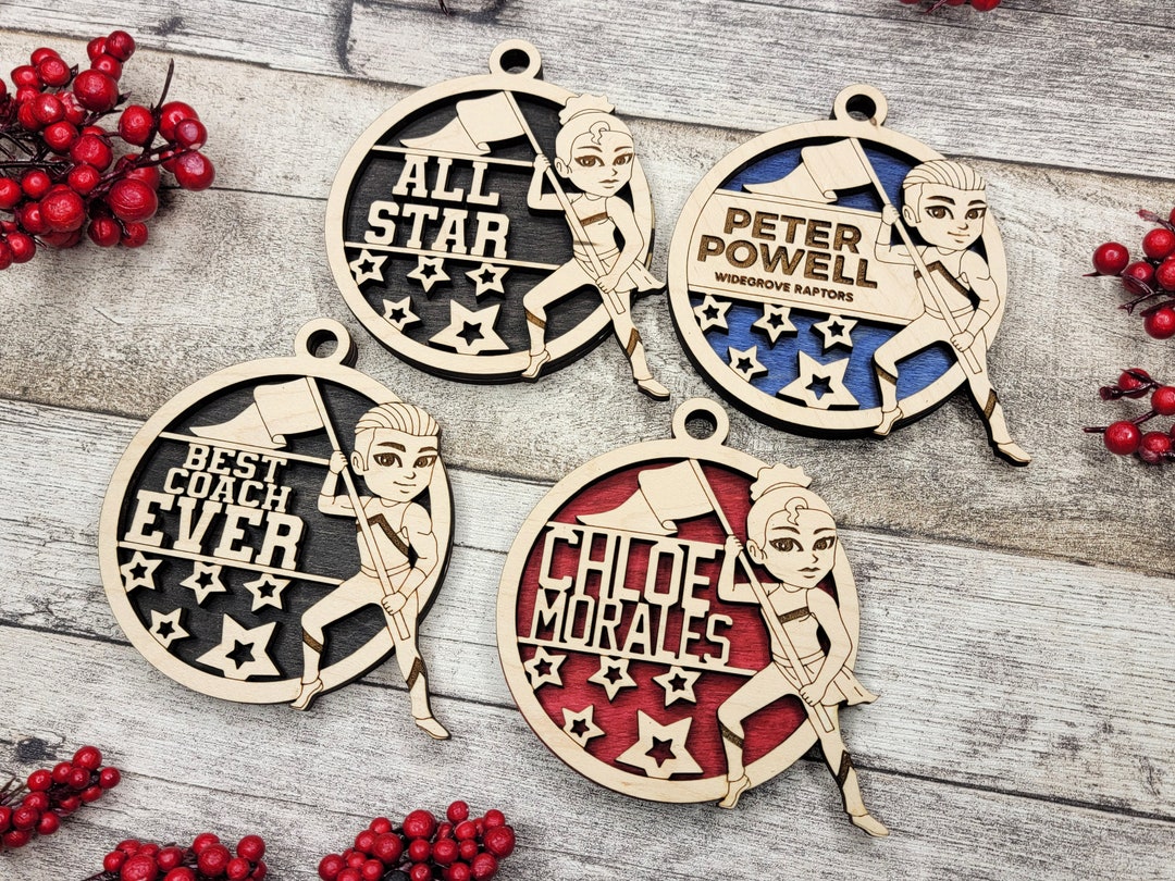 Animated Customized Wood Color Guard Christmas Ornament Etsy