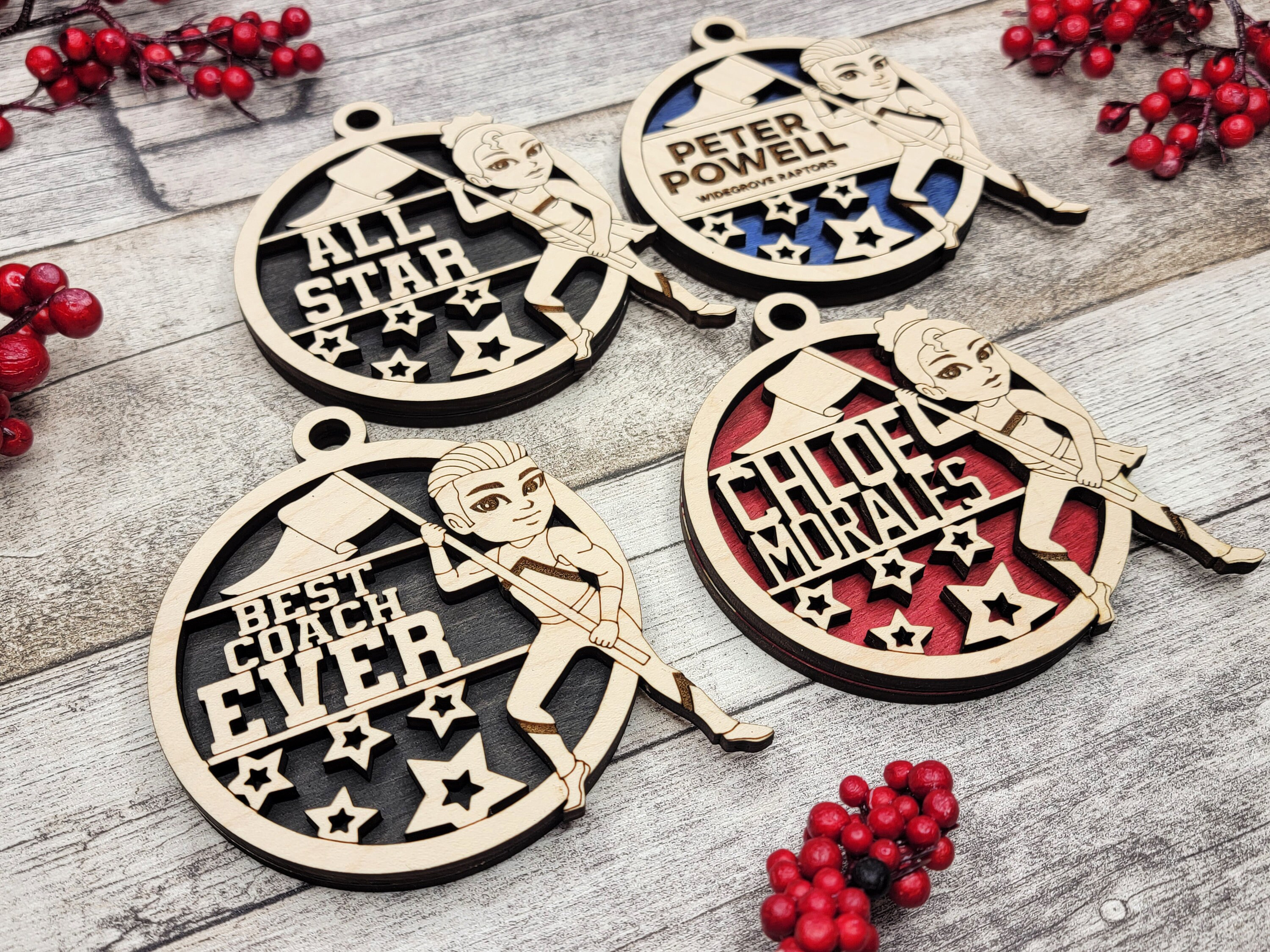 Animated Customized Wood Color Guard Christmas Ornament Etsy