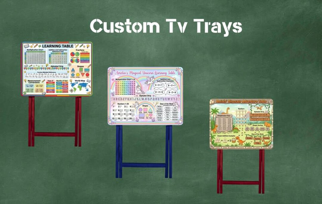 Personalized Kids Learning Table | Custom Name Activity TV Tray ...