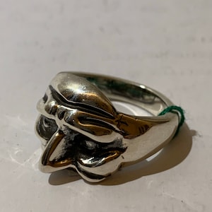 Silver ring with Pulcinella mask