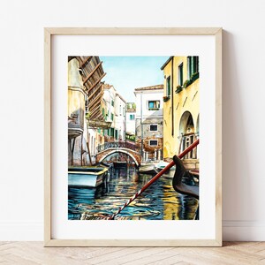 Venice Italy Watercolor Painting Art Print, Italy Watercolor Painting, Canal, Gondola Art, Italy Wall Art, Venezia Wall Decor, Italy Art