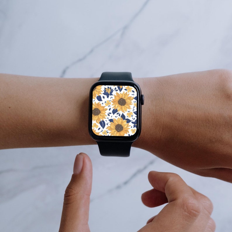 Sun Flower Apple Watch Face, Flower Watch Wallpaper, Summer Background, Nature Apple Watch