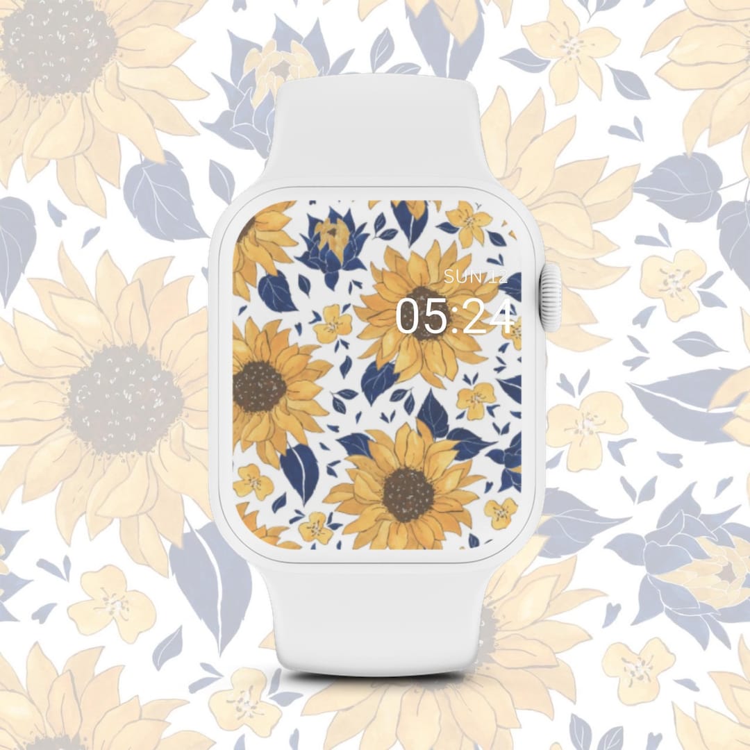 Sun Flower Apple Watch Face, Flower Watch Wallpaper, Summer Background, Nature Apple Watch