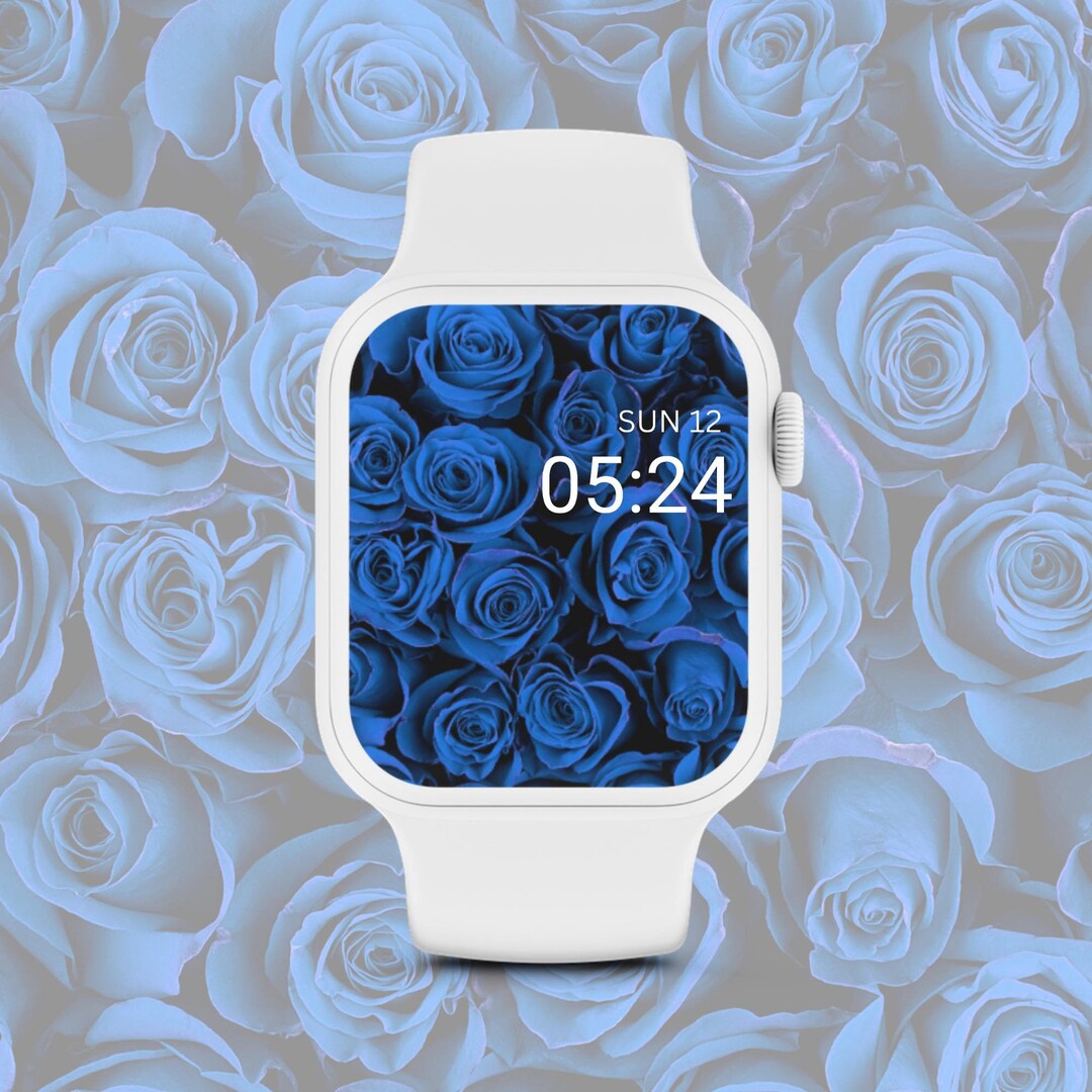 Blue Rose Apple Watch Face, Flower Watch Wallpaper, Summer Background