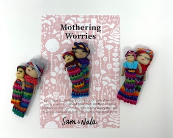Regalo para mamá primeriza - Muñeca guatemalteca para las preocupaciones de la maternidad - Regalo para mamá - Regalo para mamá primeriza - Regalo para suegra