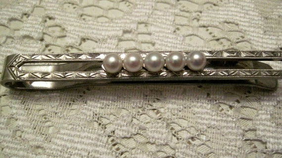 Movie star Tony Curtis owned sterling & pearl tie… - image 3