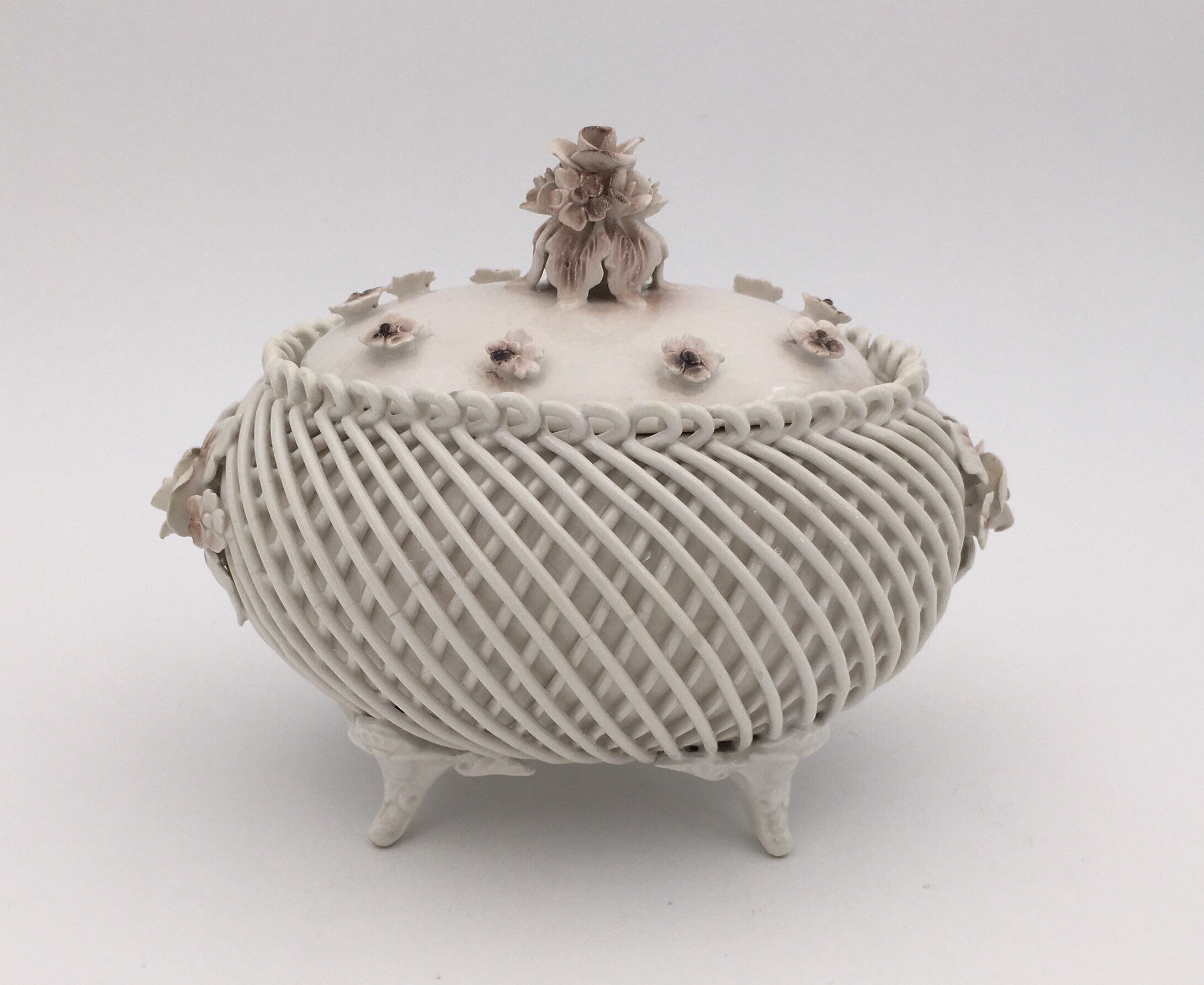 Jewelry Boxes Jewelry Storage signed C.V.A 1900s Antique box in white ...