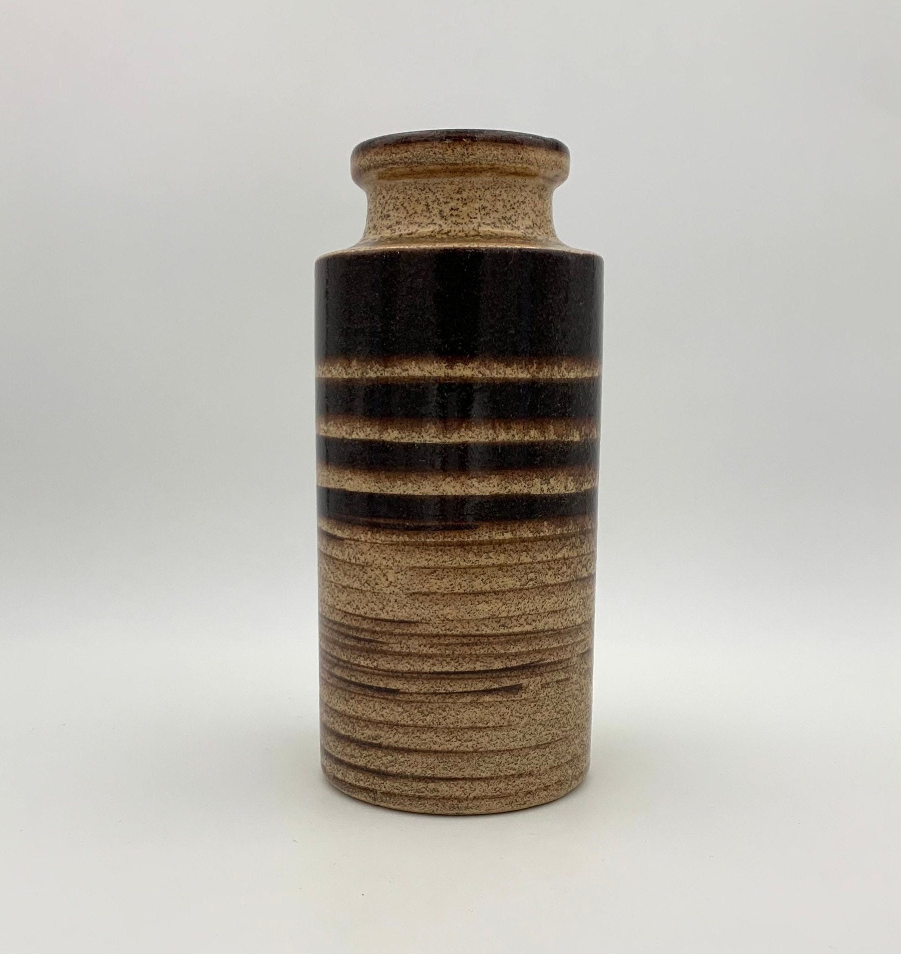 Scheurich, West Germany - Vase Vintage en Céramique, Beige et Brun, Numéro 203-22 Années 1960