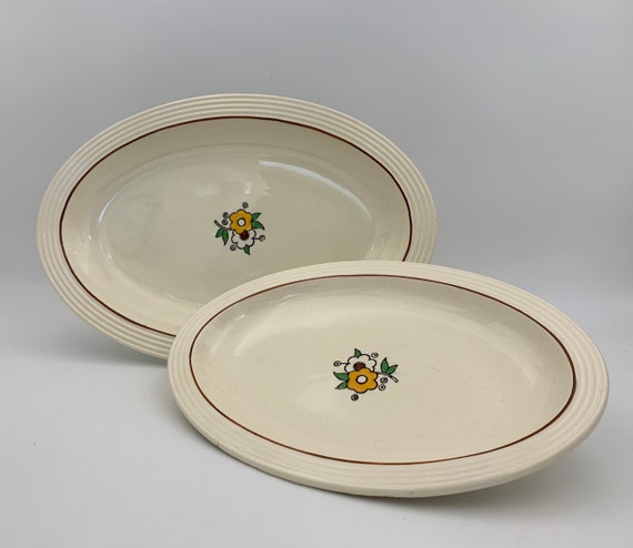 Loza de LONGWY Francia Juego de dos grandes platos antiguos de loza de Longwy Decadas de 1930 1940 Etsy Mexico