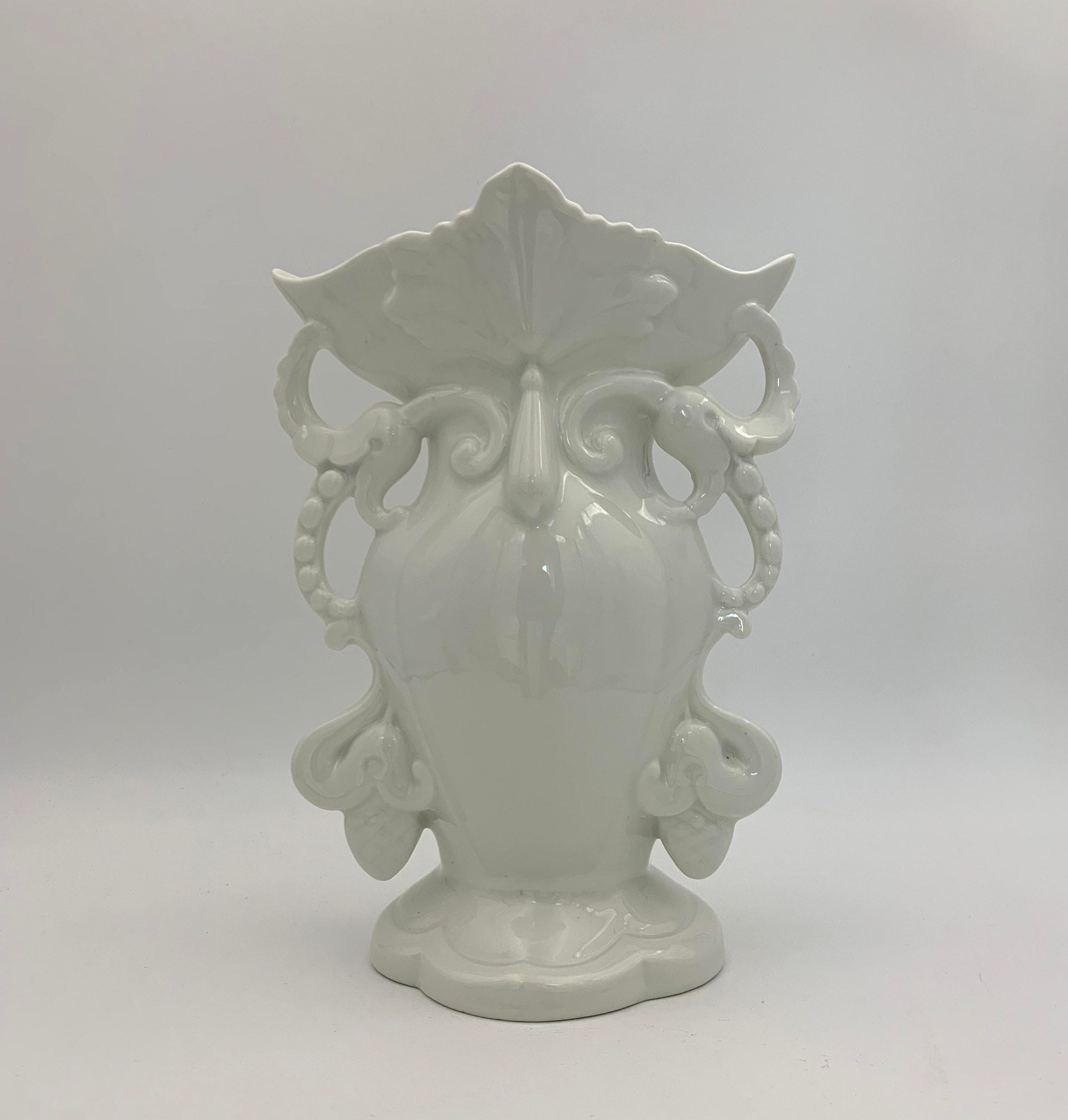 Grand Vase Blanc en Porcelaine, de Mariée, Vintage France - Xxème Siècle