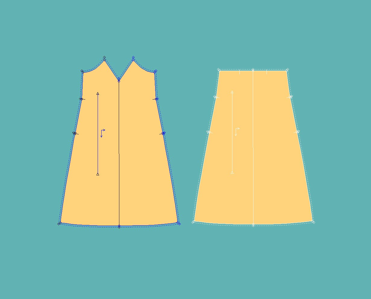 Strap Dress Pattern Block, DXF Clothing Files, DXF Sewing Patterns ...