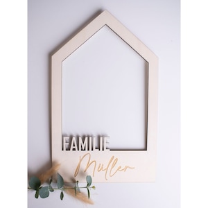 Personalized family sign made of wood - house, wooden sign Name tag Family door sign Gift idea Move in