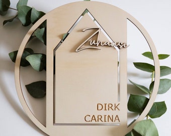 Personalized wooden welcome sign for home / wooden sign, nameplate, family door sign