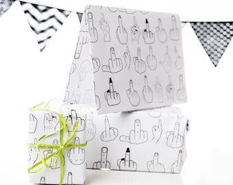Funny wrapping paper I middle finger stinky finger I original packaging I for the man I for the best friend I gift idea