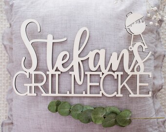 Personalized lettering for the barbecue area - grill - barbecue corner - wooden sign - grill master - barbecue - husband, dad - men's place