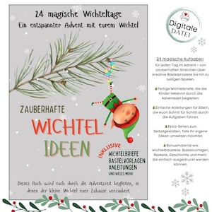 Archivo PDF | 24 ideas mágicas de gnomos para imprimir | Incluye plantillas para manualidades, recetas, sobres, cartas, material de oficina y sellos.
