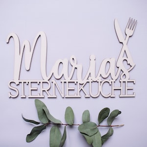 KLEINLAUT 3D-Schriftzug „Sterneküche“ – 25 X 4,3 Cm, In 32 Farben, Pastell Grün