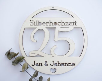 Bodas de plata, bodas de plata, 25 años, letrero de madera personalizado, letrero de boda, regalo de boda