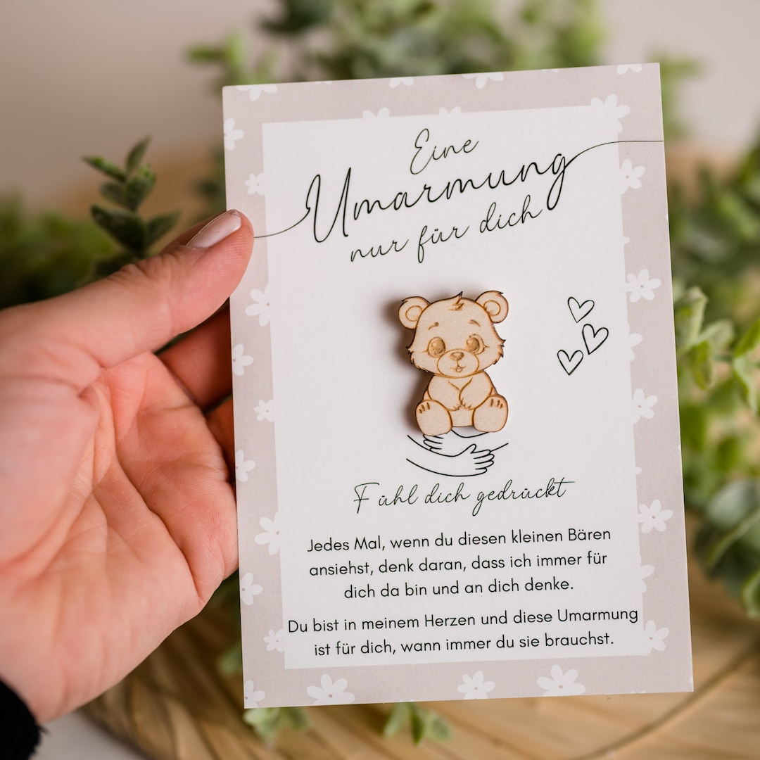 Taschen-Umarmungs-Token Set – 2 Stück, Edelstahl, Mit Karten, Für Fernbeziehung & Geschenk