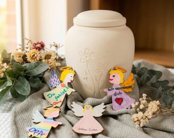 Wooden angel for painting – memorial angel for funerals, farewells, mourning, grave offerings for children & family