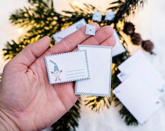 DOWNLOAD Printable Mini Secret Santa Letter Set | Envelopes, Stationery & Stamps | Pixy Accessories | PDF file DIN A4
