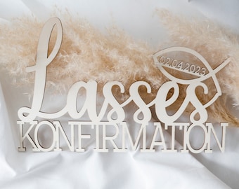 Personalized lettering fish for confirmation birth baptism communion