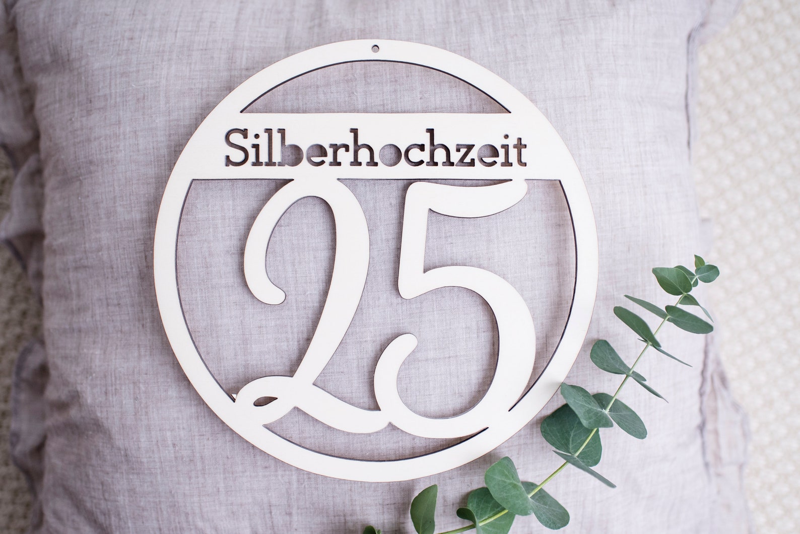 Silberhochzeit, Silberne Hochzeit, 25 Jahre, Holzschild zur Hochzeit