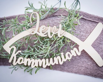 Personalized sign fish with desired name for birth baptism communion confirmation