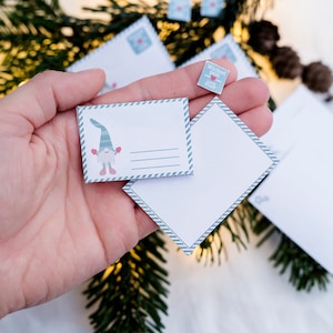 DESCARGAR Mini Secret Santa Letters Set para imprimir | Sobres, papelería y sellos | Accesorios de Papá Noel secreto | Archivo PDF DIN A4