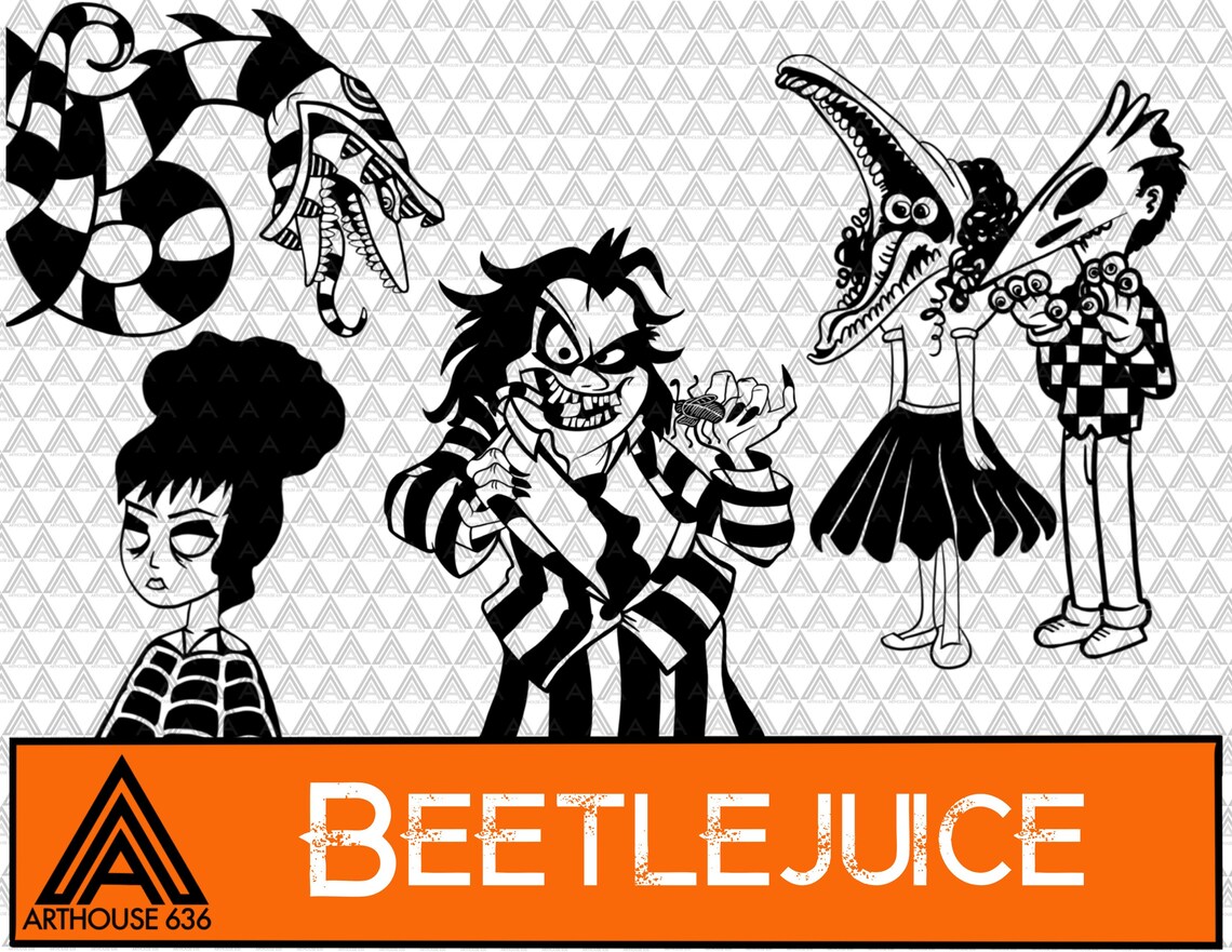 Beetlejuice Window Cling Detailed Silhouettes | Etsy