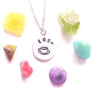 LGBT Tea Necklace, Pride Jewelry, Drag, Minimalist Accessory, Gay, Bisexual, 18&quot; Stainless Steel