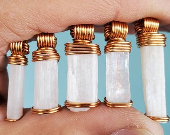NATROLITE Pendant || Brass Wire Wrapped Pendant