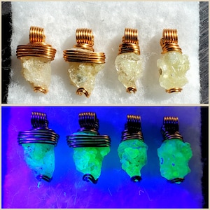 Hyalite Opal Pendant || UV Reactive! || From Namibia AFRICA! || Brass Wire Wrapped Pendant || High Quality