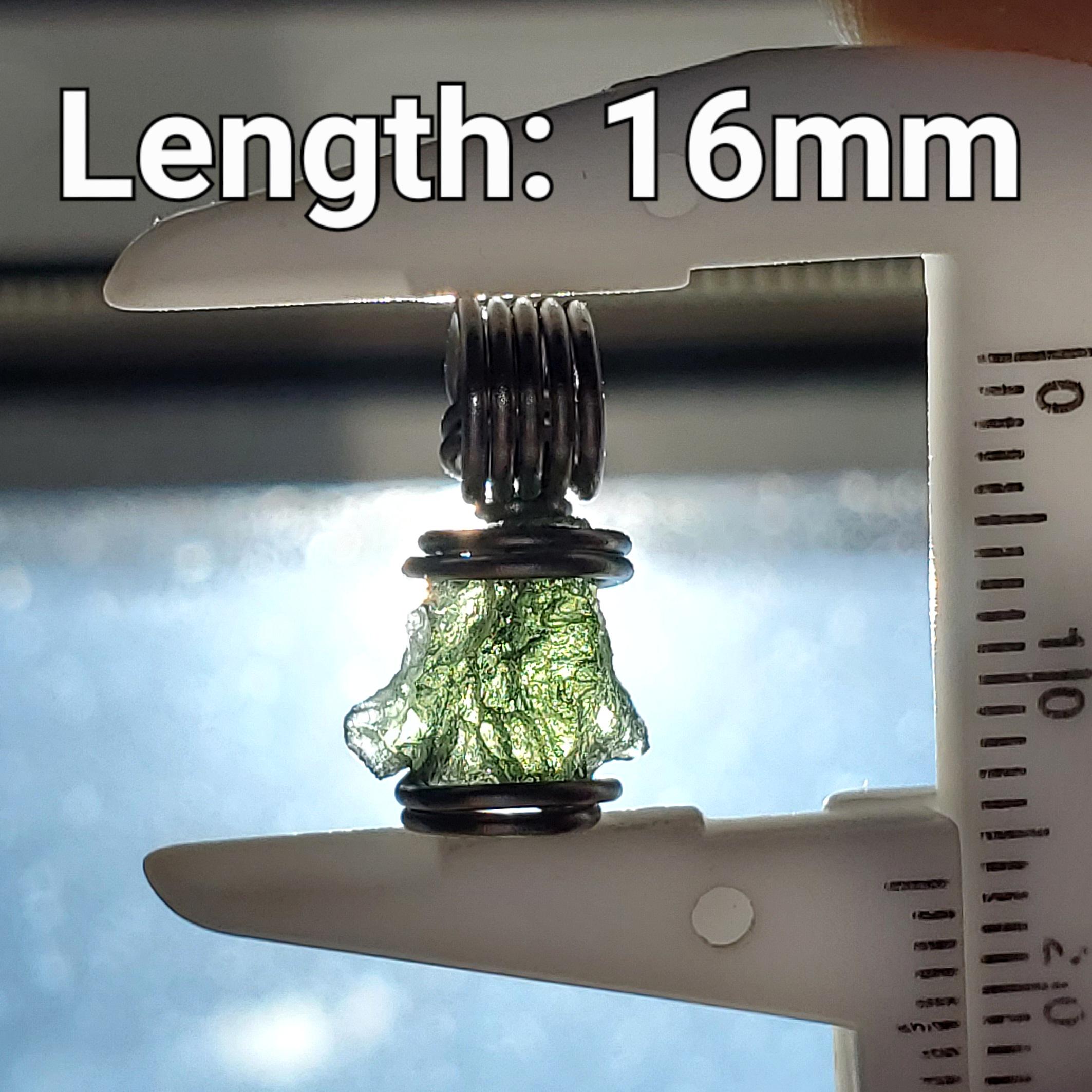 本物のモルダバイトペンダント || シルバーステンレススチールワイヤー